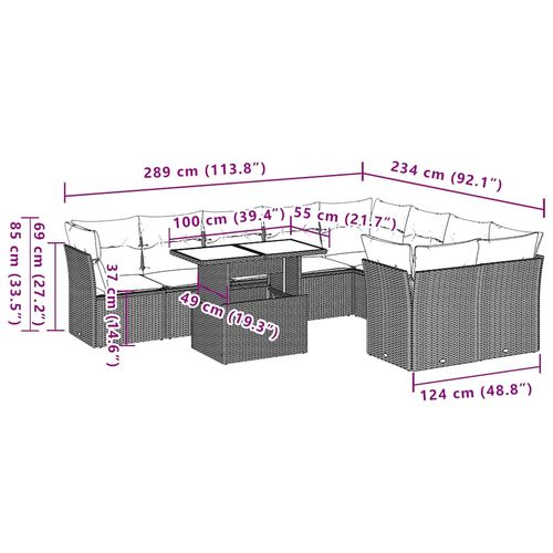 10-cz. zestaw wypoczynkowy do ogrodu, z poduszkami, czarny na Arena.pl