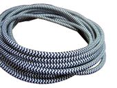 Przewód w oplocie syntetycznym kolor ZEBRA BIAŁO-CZARNA 2*0,75 OMY