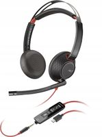 Poly Blackwire 5220 Stereo USB-C Headset z Mikrofonem + Adapter USB-C/A
