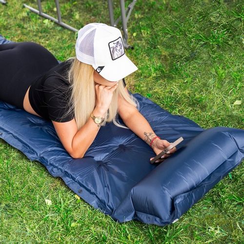 MATA SAMOPOMPUJĄCA TURYSTYCZNA Z PODUSZKĄ 193 cm KARIMATA MATERAC GRUBA na Arena.pl