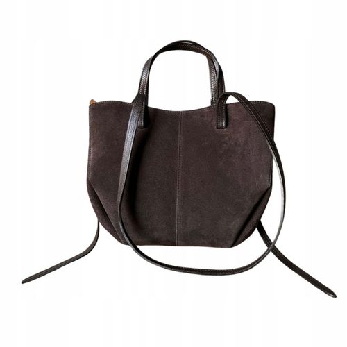 Czekoladowa zamszowa torebka brązowa shopper ZAMSZ NATURALNY łódka na Arena.pl