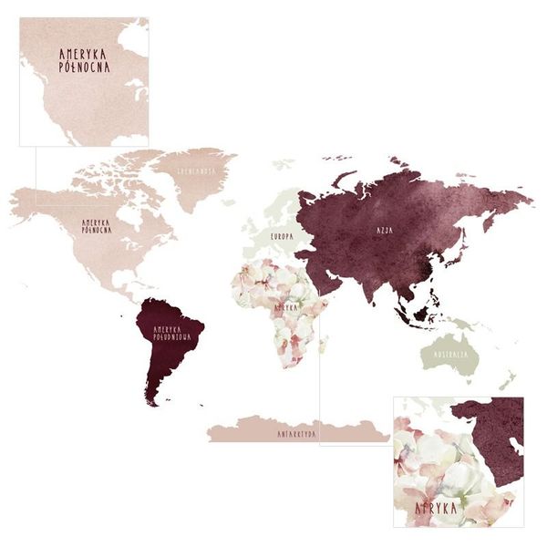 Naklejka Mapa Świata DK337 XL zdjęcie 4