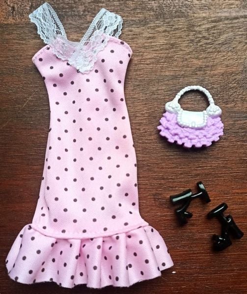 Ubranka dla Lalek SUKNIA TOREBKA BUTY sukienka Ciuchy A1 zdjęcie 6