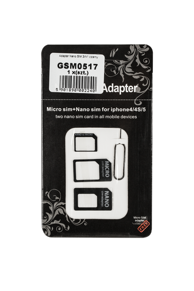 GSM0517 Adapter Nano SIM 3W1 czarny zdjęcie 1