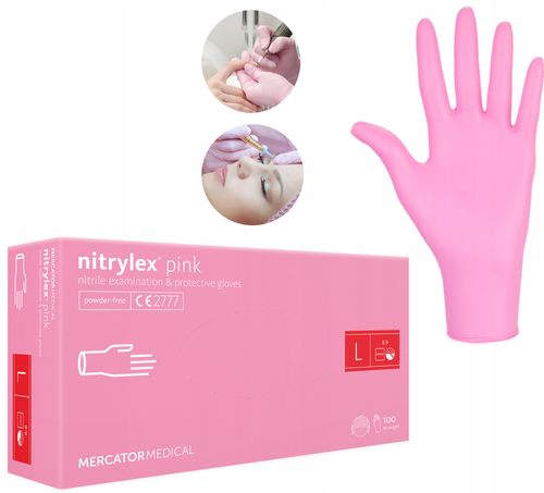 Rękawice Nitrylowe 100 szt. 9-L Nitrylex Pink na Arena.pl