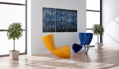 Obraz - Niebieski Manhattan Rozmiar - 60x40 na Arena.pl