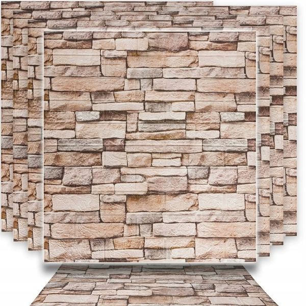 10x Samoprzylepne Panele Ścienne Tapeta z Cegły Panel Ścienny 3D 77 x 70cm zdjęcie 2