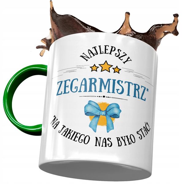 Kubek Zielony Zegarmistrza Najlepszy Zegarmistrz Z Nadrukiem Ze Zdjęciem zdjęcie 1