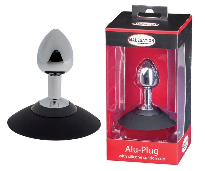 MALESATION Alu-Plug with suction cup small, chrome zdjęcie 1