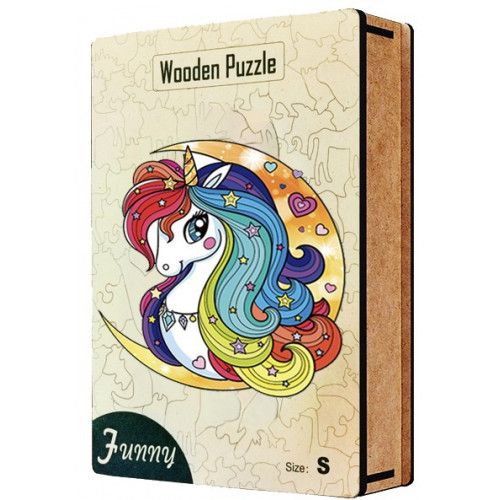 EDUKACYJNE PUZZLE DREWNIANE JEDNOROŻEC 84 ELEMENTY UNIKAT na Arena.pl