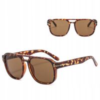 OKULARY PRZECIWSŁONECZNE filtr UV400 Brąz damskie męskie + ETUI + ŚCIERKA