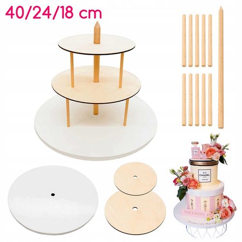 Stojak Stelaż na tort 3-piętrowy 40/24/18 cm Podkład pod tort Piętrowy na Arena.pl