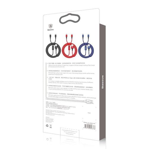 Kabel Usb Baseus Rapid 2W1 Micro + Usb-C 3A 1.2M (Czarny) na Arena.pl