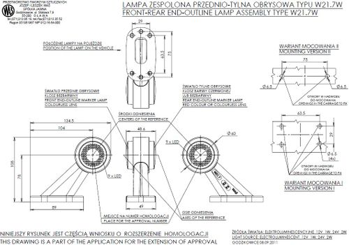 Lampa LED obrysowa przednio-tylna LEWA 501BCL na Arena.pl