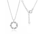 Rodowany srebrny naszyjnik gwiazd celebrytka kółeczko kółko białe cyrkonie srebro 925 Z1352NR_W