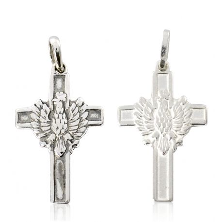 SREBRNY KRZYŻ Z ORŁEM PRÓBA SREBRA 925 GRAWER GRATIS! zdjęcie 1