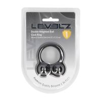 liquid silicone double weighted ball cockring - black