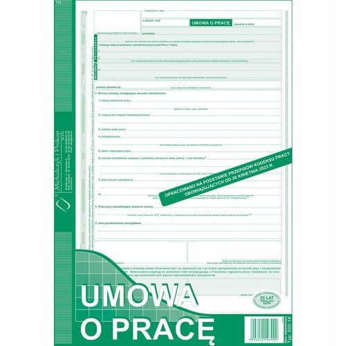 umowa o pracę a4 nowa 500-1k na Arena.pl