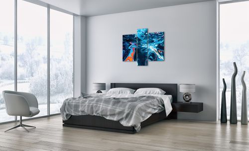 Obraz Na Płótnie - Abstrakcja Błękit  - 95X80 Cm - Cb95X80-4085 na Arena.pl