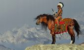 FOTOTAPETA NATURA GÓRY KOŃ INDIANIN WZGÓRZE