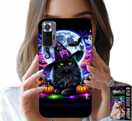 ETUI DO XIAOMI NOTE 10 PRO - CZARNY KOTEK HALLOWEEN SALEM DYNIA WZORY na Arena.pl