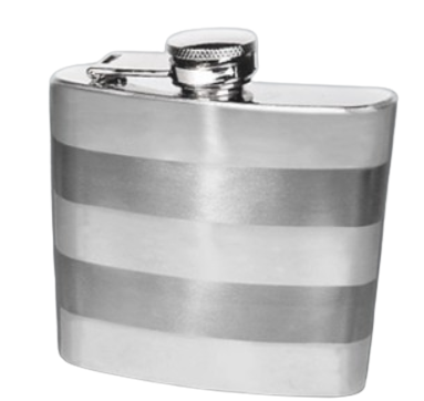 Elegancka Piersiówka Ze Stali Nierdzewnej 6 OZ W Paski Gentelo na Arena.pl