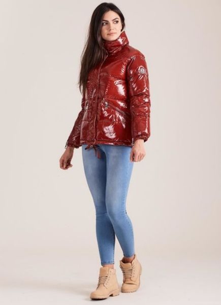 Kurtka damska BRĄZOWA lśniąca r S zdjęcie 4