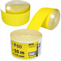 Papier ścierny rolka 115mm P60 50m do drewna metalu szlifowania DREL