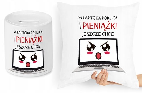 Dla Informatyka Zestaw Poduszka + Skarbonka Z Nadrukiem Ze Zdjęciem na Arena.pl