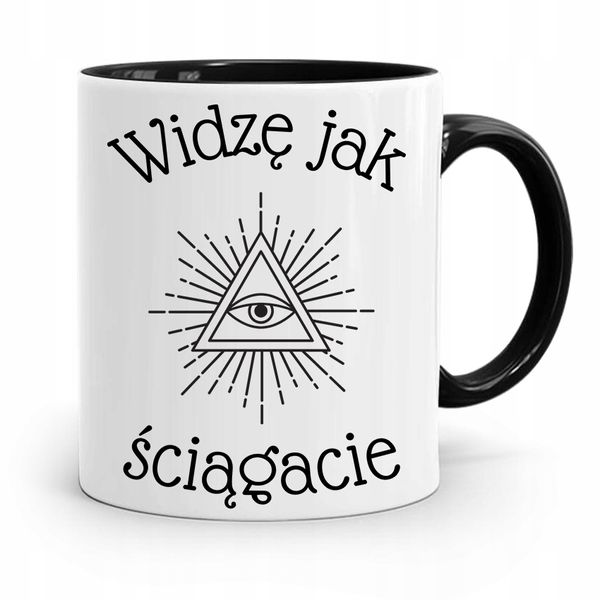 Kubek Czarny Prezent Dzień Nauczyciela Widzę Jak Z Nadrukiem Ze Zdjęciem zdjęcie 1