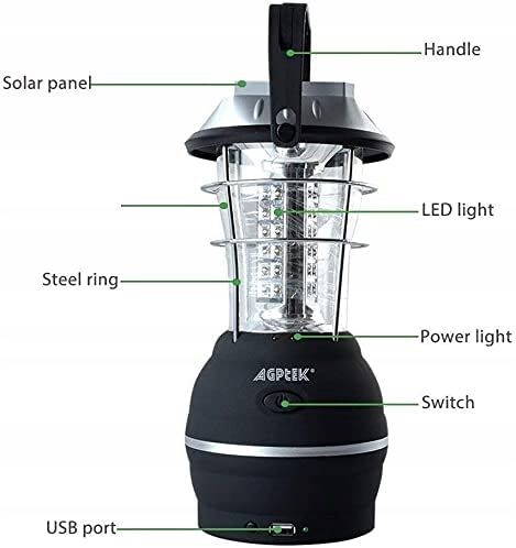 Lampa bateryjna Odoland LED 0 W z możliwością postawienia, z uchwytem na Arena.pl