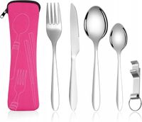 SZTUĆCE KEMPINGOWE PODRÓŻNE NÓZ WIDELEC ŁYŻKA ZESTAW NIEZBĘDNIK