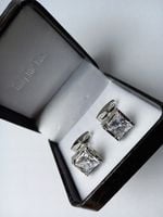 Srebrne klasyczne spinki do mankietów koszuli