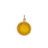 Zawieszka - Agat żółty okrągły i srebro złocone