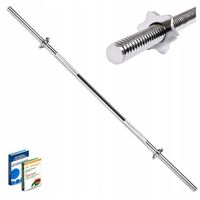 GRYF PROSTY 150cm śr.25mm SZTANGA SAPPHIRE pełny STALOWY gwintowany ZACISKI