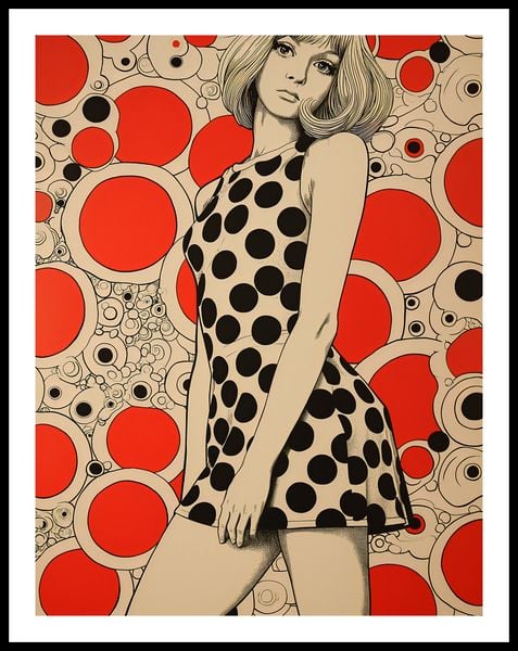 Plakat 50x65cm Czerwone Kropki zdjęcie 3