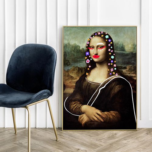 Plakat Mona Lisa w kwiatach 29,7x42 cm A3 na Arena.pl