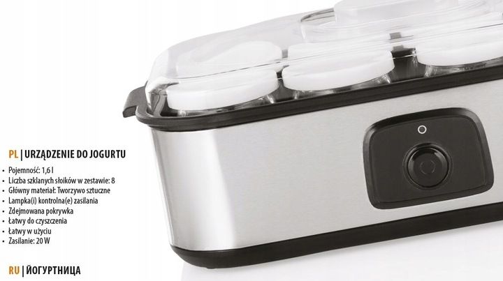 Jogurtownica ZRÓB SOBIE JOGURT DOMOWY x 8 słoiczków bądź i żyj FIT zdrowo zdjęcie 11