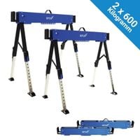 19987 Zestaw 2 kozłów składanych regulowana wysokość 62-87cm udźwig 600kg/s