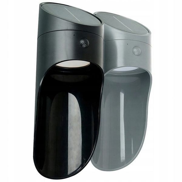 Lampa kinkiet zewnętrzny solarny LED czarny/szary zdjęcie 1