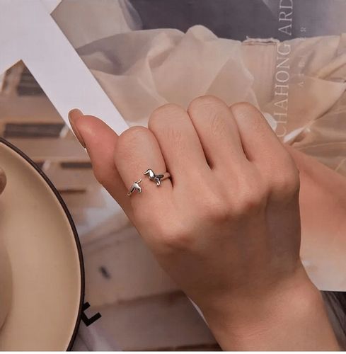 Pierścionek srebrny PIES regulowany s925 +pudełko na Arena.pl