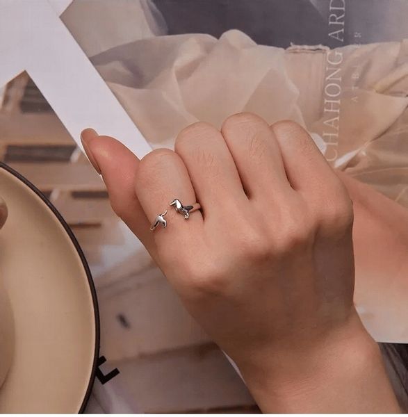 Pierścionek srebrny PIES regulowany s925 +pudełko zdjęcie 2