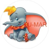 Opłatek na tort Urodziny Słoń Słonik Dumbo Tekst Gratis