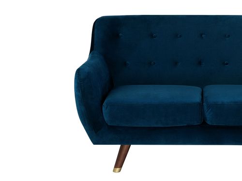 Sofa 3-osobowa welurowa niebieska BODO na Arena.pl