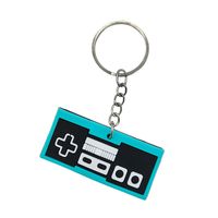 Brelok do kluczy gumowy joystick kontroler gamingowy niebieski zawieszka