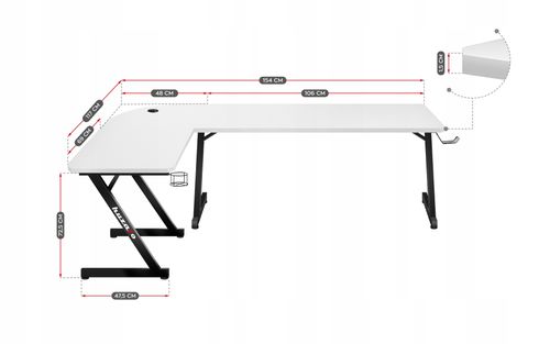 Biurko Gamingowe Narożne Komputerowe Gracza Huzaro na Arena.pl