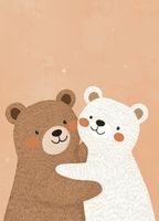 Plakat 13x18cm Wzory dla Dzieci, Dziewczynki i Chłopca - Misie