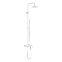 PI zestaw prysznicowy ścienny z deszczownicą 25 cm, biały mat