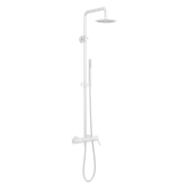 PI zestaw prysznicowy ścienny z deszczownicą 25 cm, biały mat