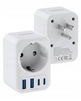 Voomy Travel Y713 - 6-w-1 Adapter Podróżny Typ B – USA – 3750W